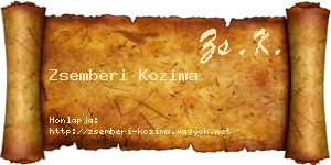 Zsemberi Kozima névjegykártya